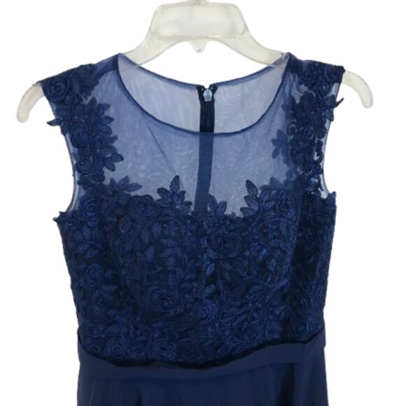 NWT JJs House Womens Size 8 Blue A-line Knee-Length Chiffon Cocktail Dress NEW - Picture 2 of 8